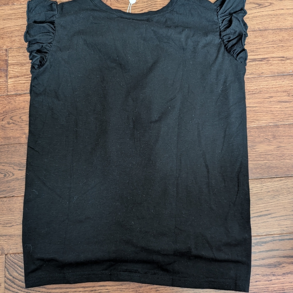 NWT Girls Arshiner Sleeveless Knotted Front Black Top Size 160 XL - Picture 6 of 7